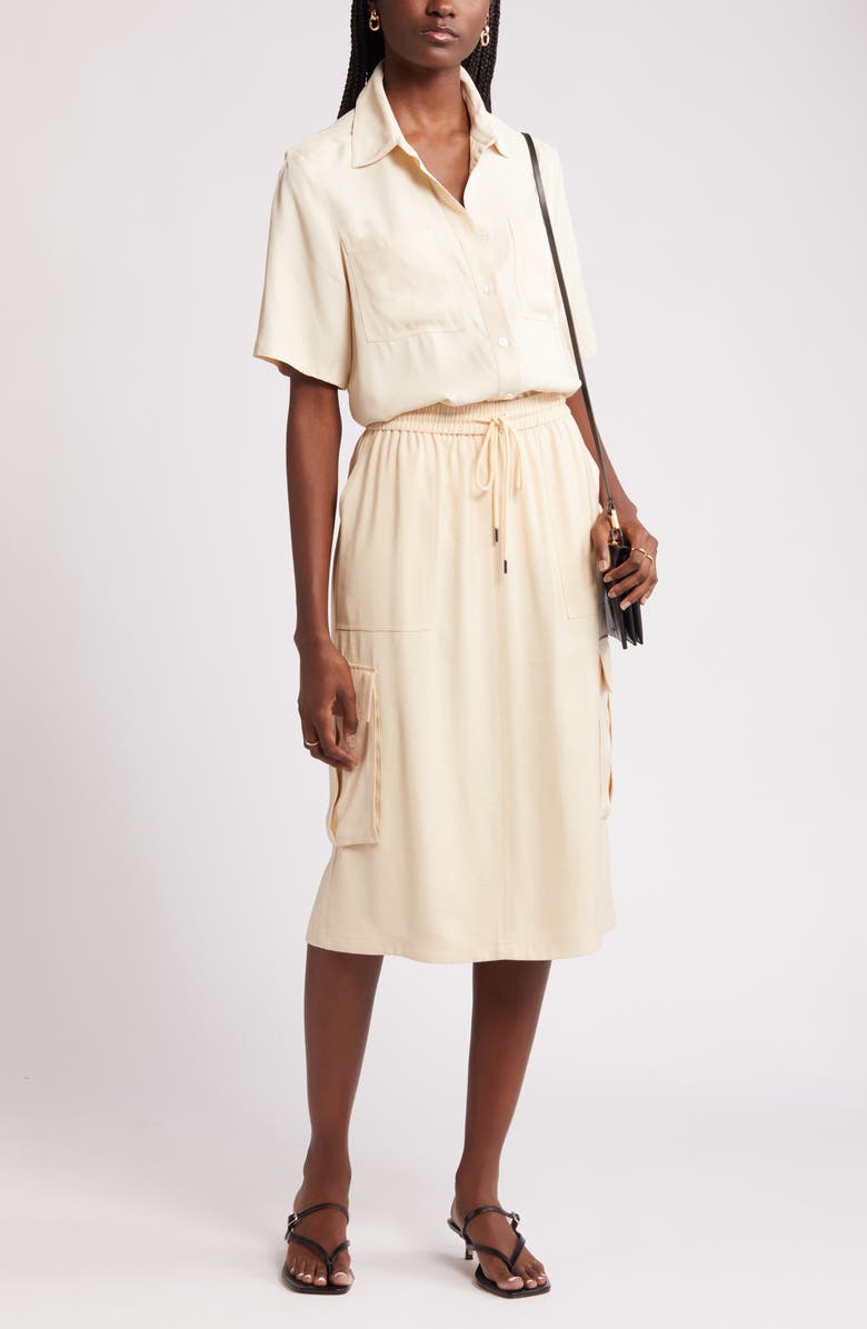 Nordstrom Drawstring Waist Utility Skirt, Alternate, color,