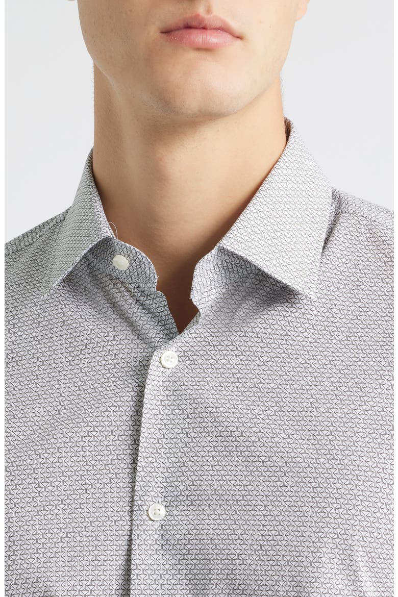 Hank Slim Fit Martini Print Stretch Cotton Dress Shirt, Alternate, color, WHITE