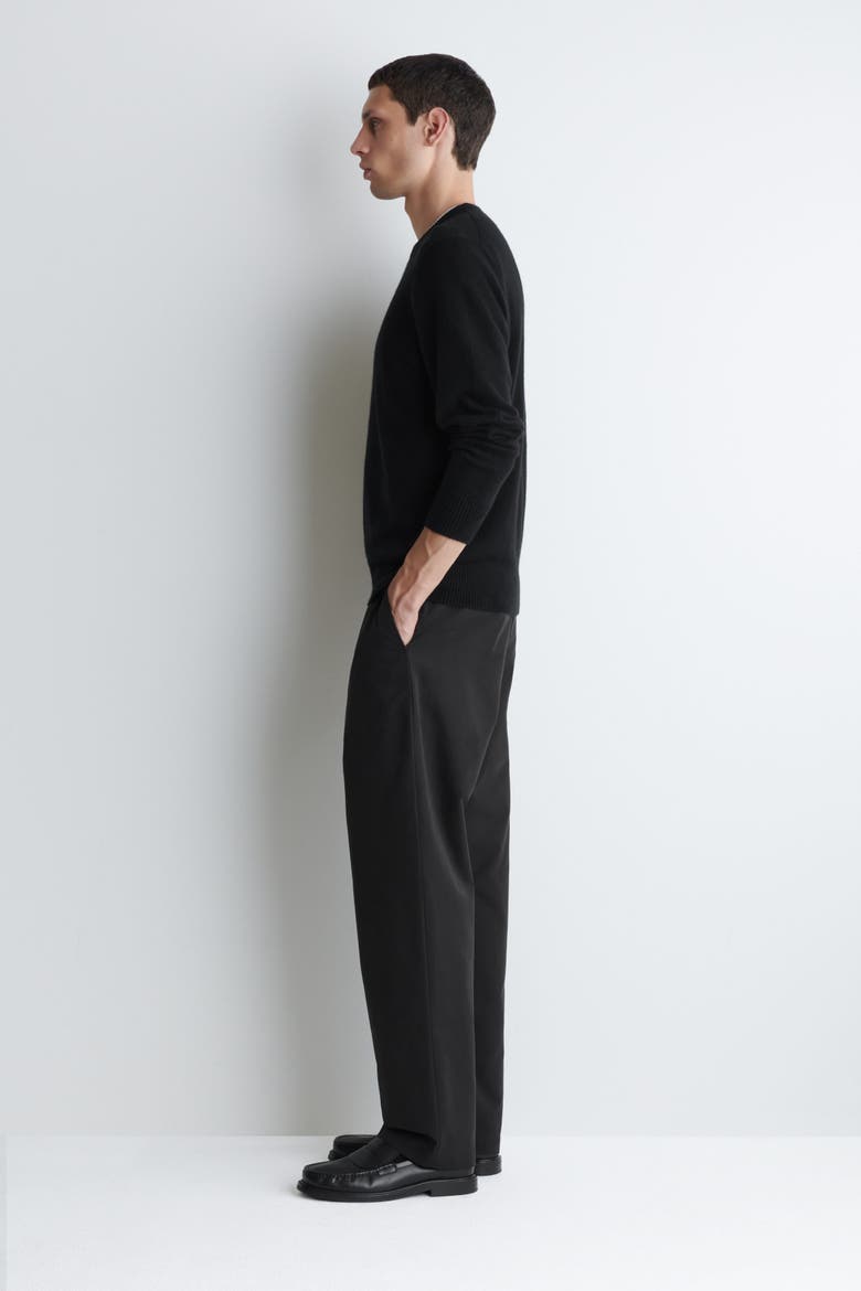 Seamless Cashmere Crew-Neck Sweater, Alternate, color, BLACK