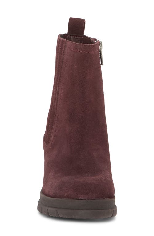Lucky Brand Sondruh Platform Wedge Bootie In Burgundy