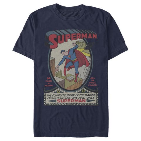 Men's Superman Vintage Daring Exploits Cover  Graphic T-Shirt
