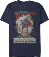 SUPERMAN Men's Superman Vintage Daring Exploits Cover Graphic Tee
