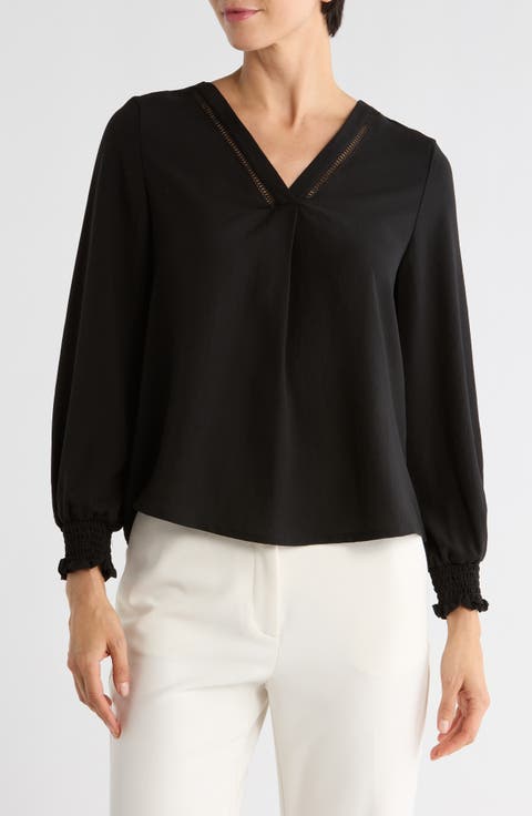 Needle Lace V-Neck Top