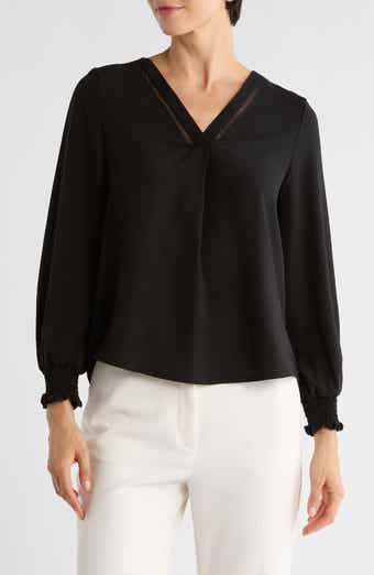 PATRIZIA LUCA Needle Lace V-Neck Top