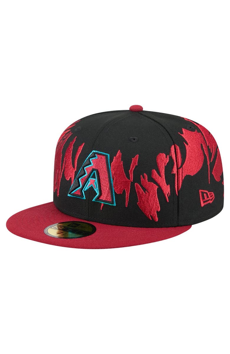 New Era Men's New Era Black/Red Arizona Diamondbacks Retro Pattern 59FIFTY Fitted Hat, Alternate, color, Black