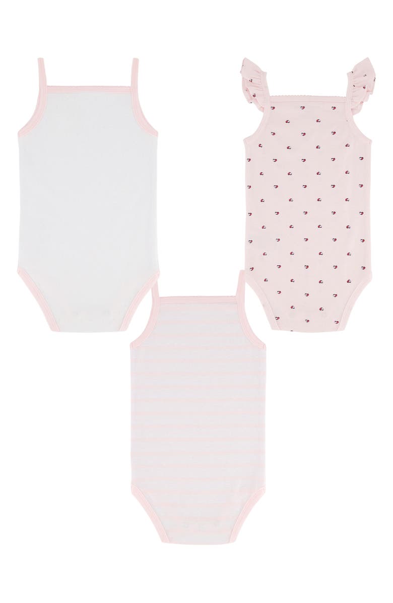 Tommy Hilfiger Kids' 3-Pack of Bodysuits, Alternate, color, Pink/ White Multi