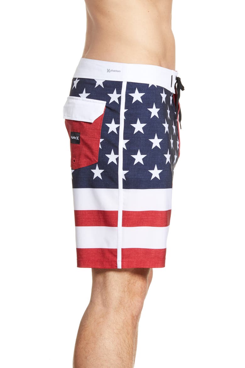 Phantom Patriot Board Shorts, Alternate, color, GYM RED