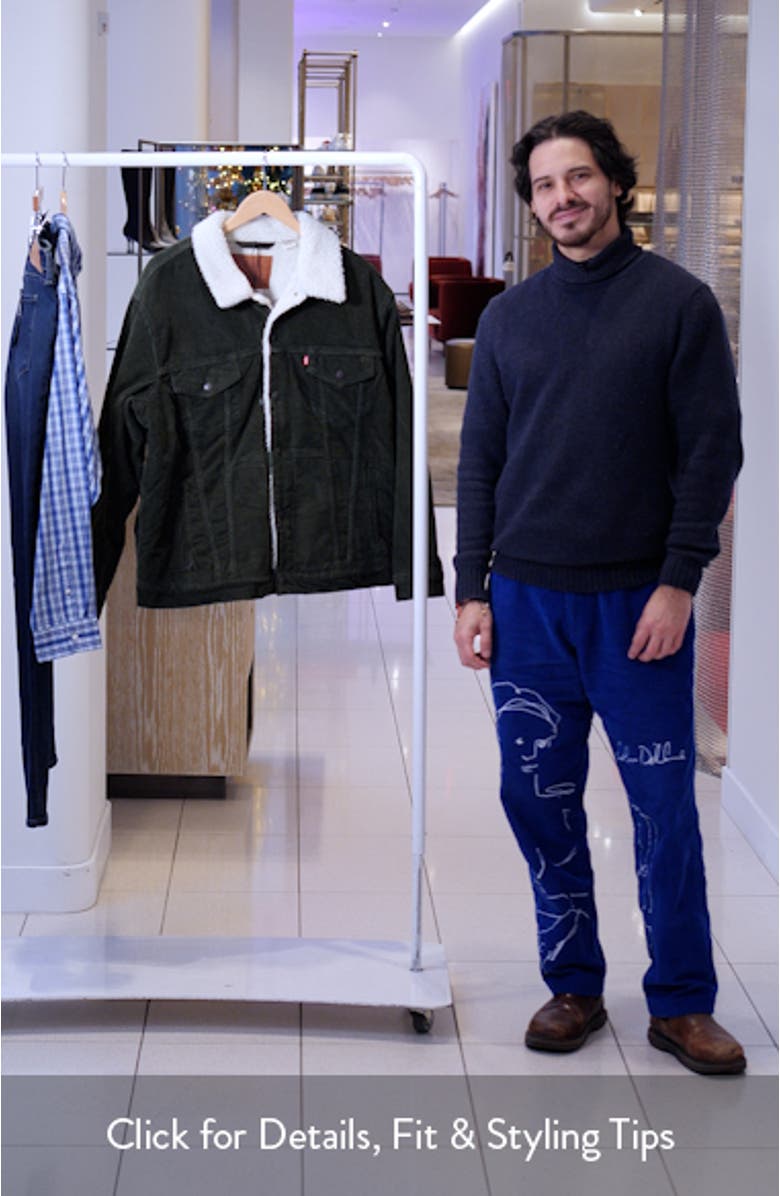 Relaxed Fit Faux Shearling Lined Corduroy Trucker Jacket, sales video thumbnail