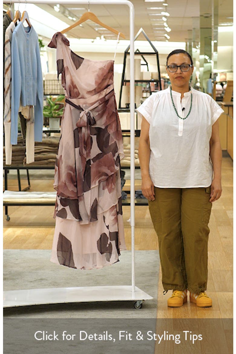 Metallic One-Shoulder Tiered Dress video