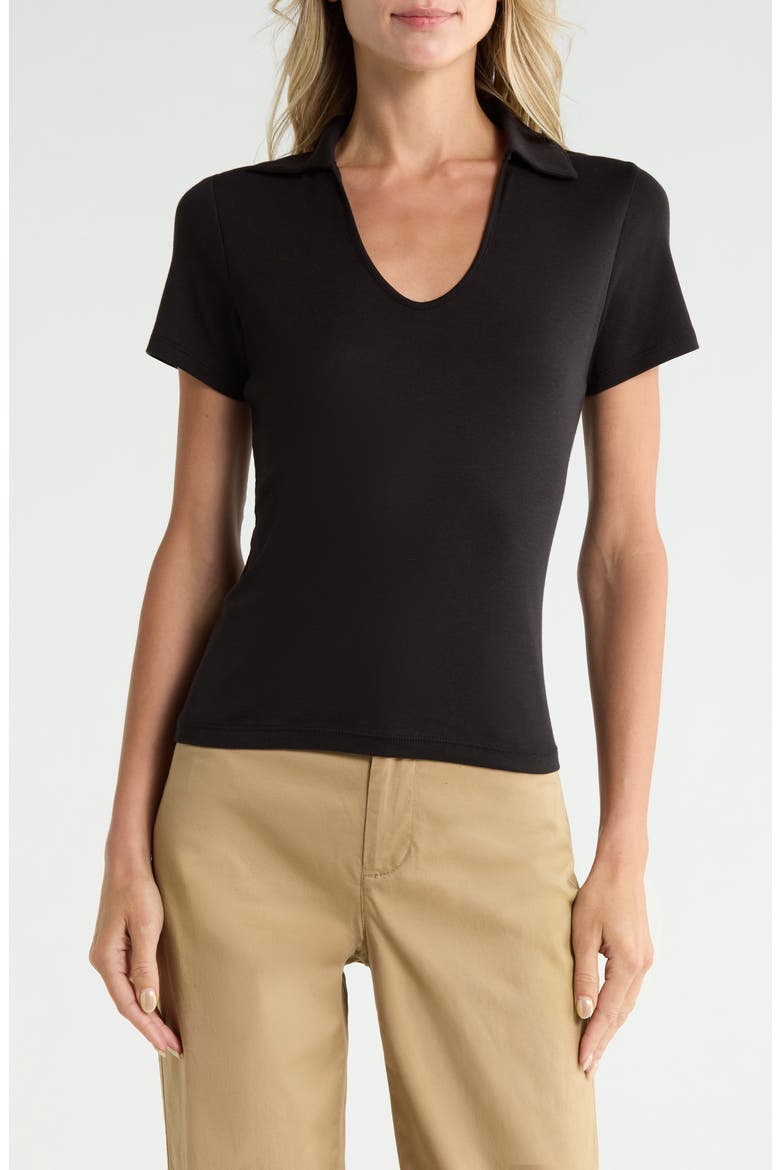 Short Sleeve Pima Cotton Polo, Main, color, BLACK