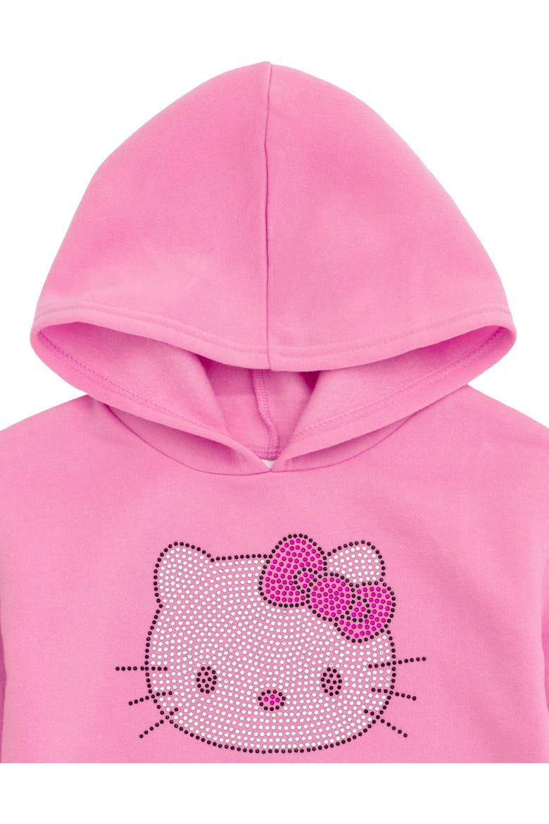 Fleece Hoodie, Alternate, color, Hello Kitty Pink