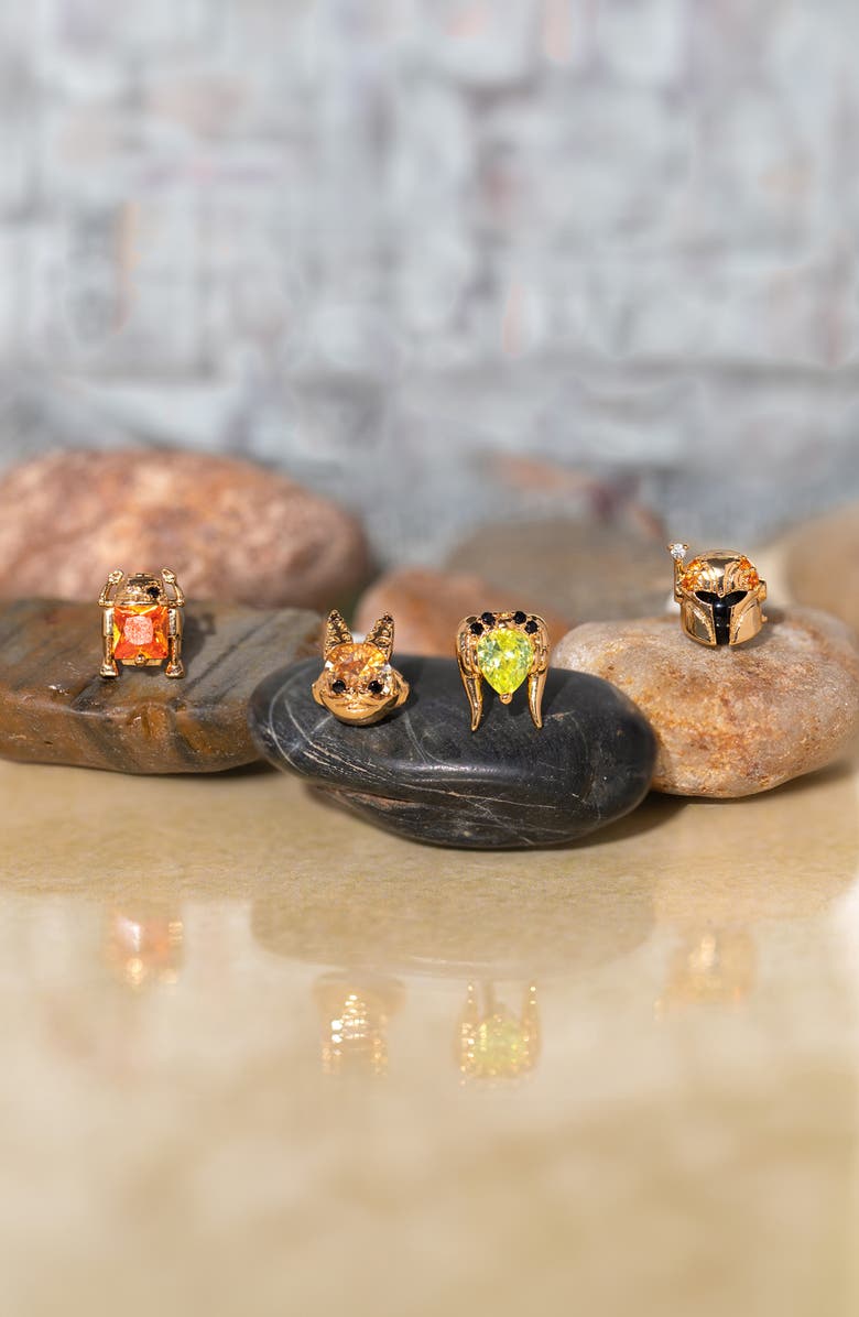 Girls Crew Star Wars<sup>™</sup> Ahsoka Rebel Crew Set of 4 Single Stud Earrings, Alternate, color, Gold