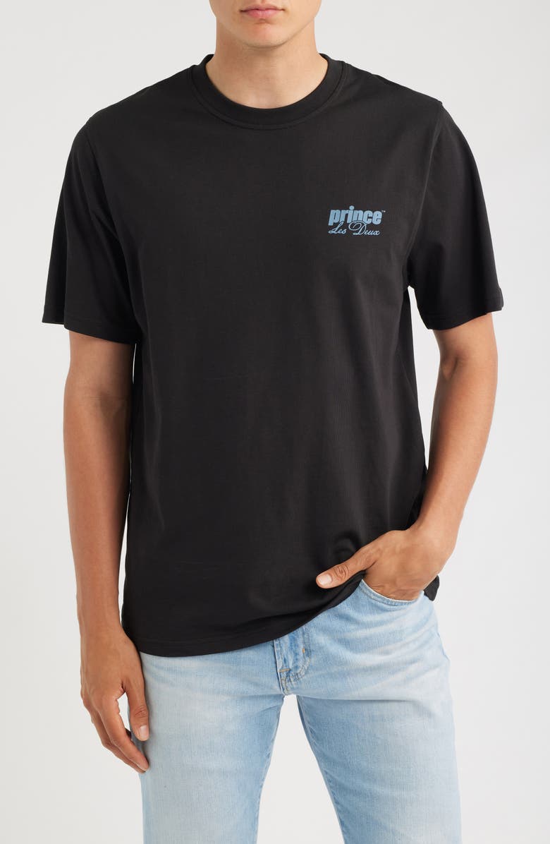 Les Deux x Prince Organic Cotton Graphic T-Shirt, Main, color, Black