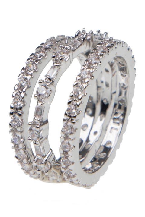Round & Baguette Cut CZ Eternity Band