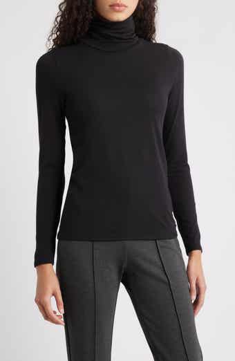 Eileen Fisher Turtleneck Stretch Organic Cotton Blend Top