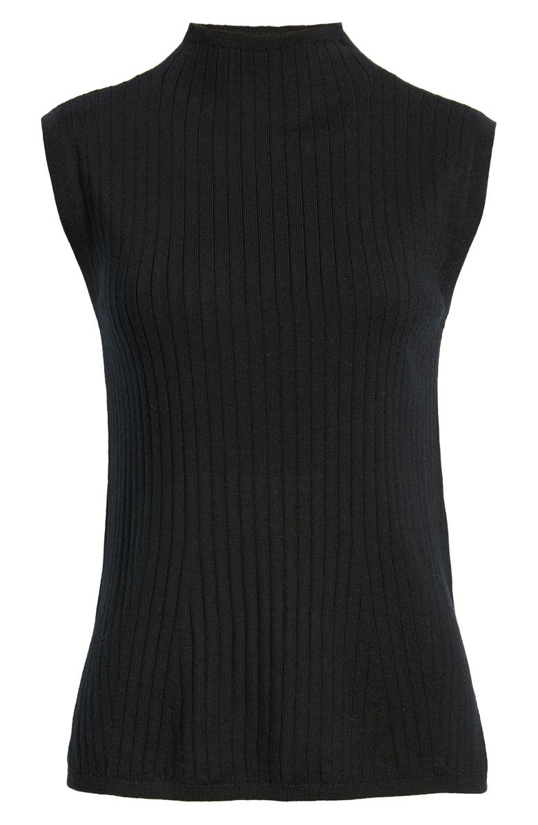 Anne Klein Sleeveless Wool Mock Neck Sweater, Alternate, color, 