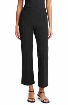 Vince Pintuck Crop Flare Cotton Blend Pants
