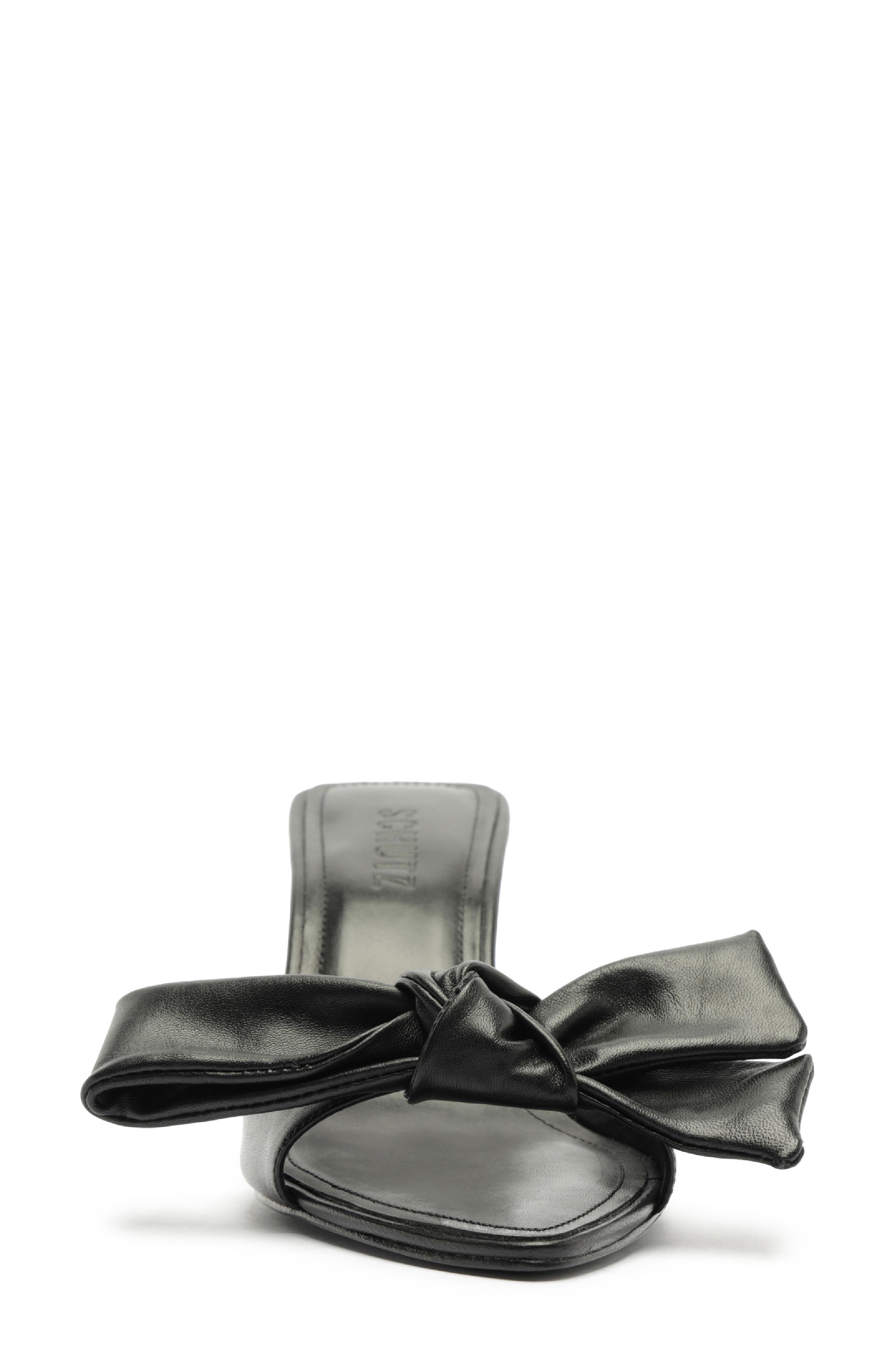 Schutz Elodie Bow Sandal, Alternate, color, Black