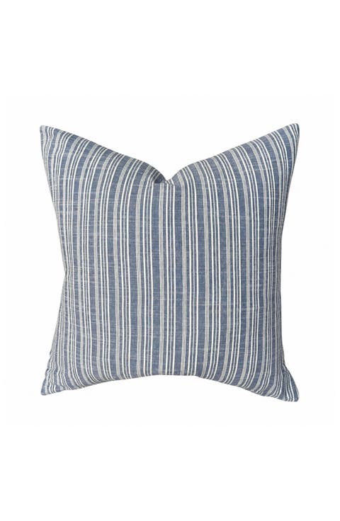Conrad | Coastal Blue Stripe Pillow Cover