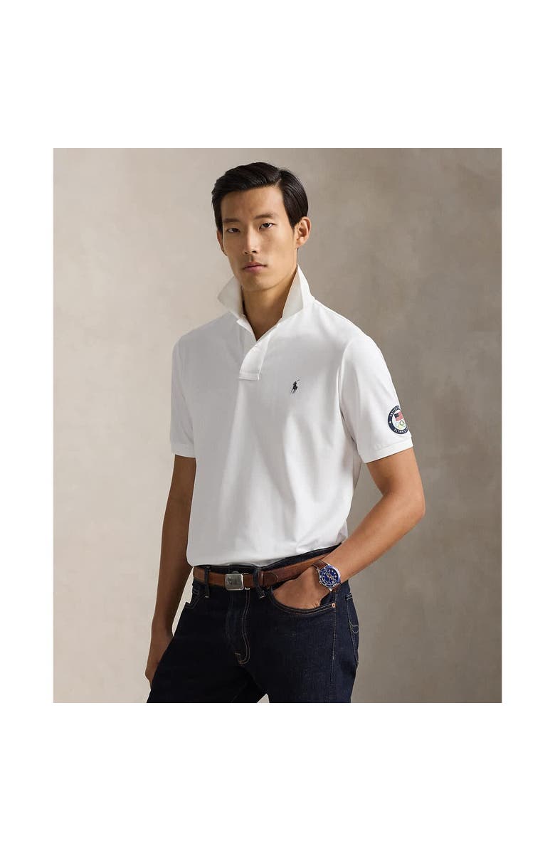 Polo Ralph Lauren Men's Polo Ralph Lauren Team USA Stretch Mesh Polo Shirt, Alternate, color, White