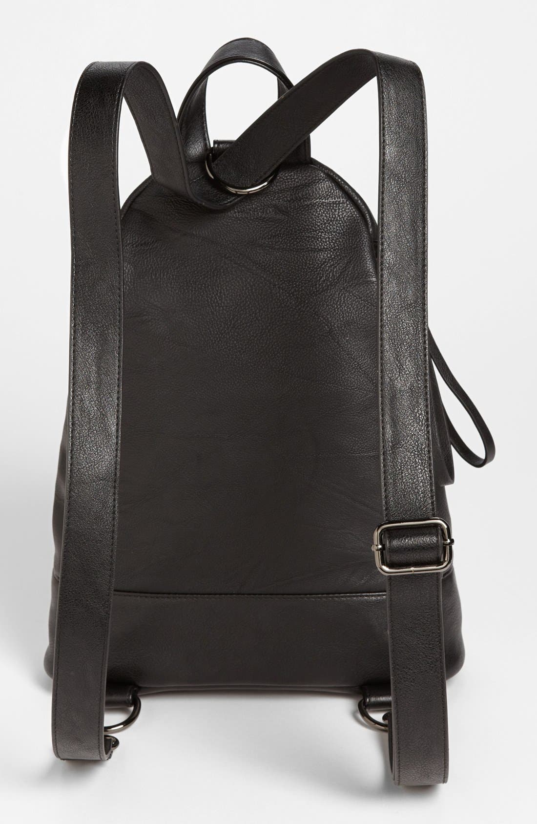 POVERTY FLATS by rian Faux Leather Backpack, Alternate, color, 