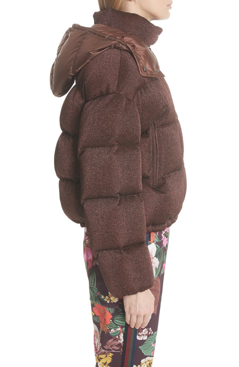 Moncler Caille Metallic Quilted Down Jacket, Alternate, color, 