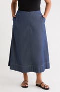 Eileen Fisher A-Line Organic Cotton Midi Skirt