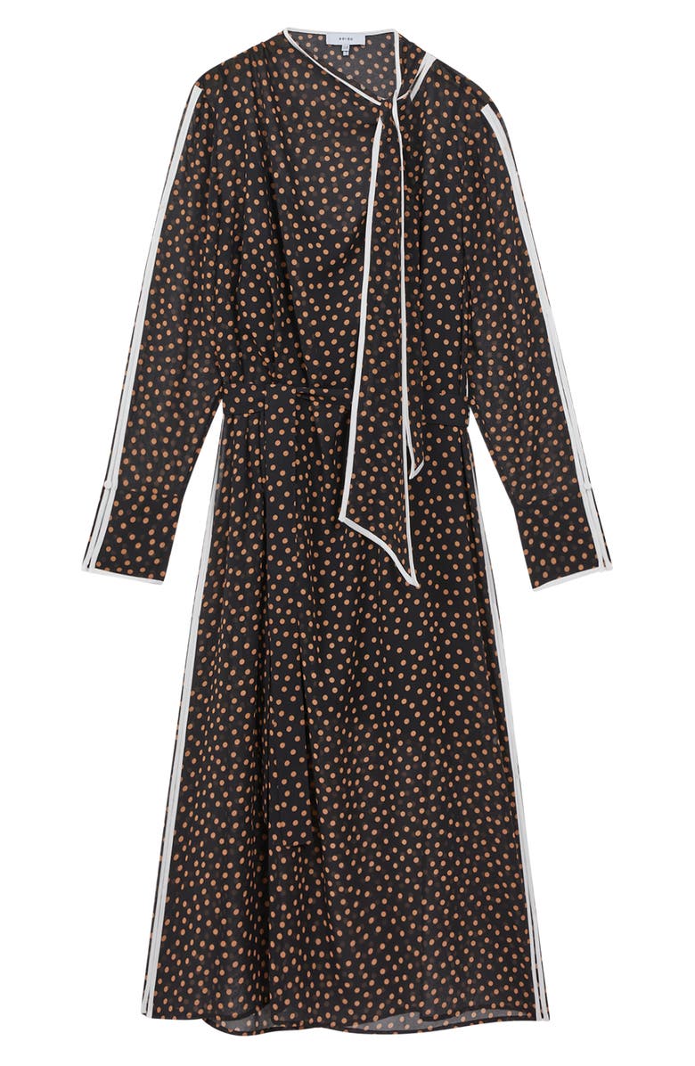 Reiss Aria Long Sleeve Spot Midi Dress, Alternate, color,