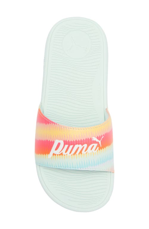 Puma Cool Cat 2.0 Slide Sandal In Orange Glo- White