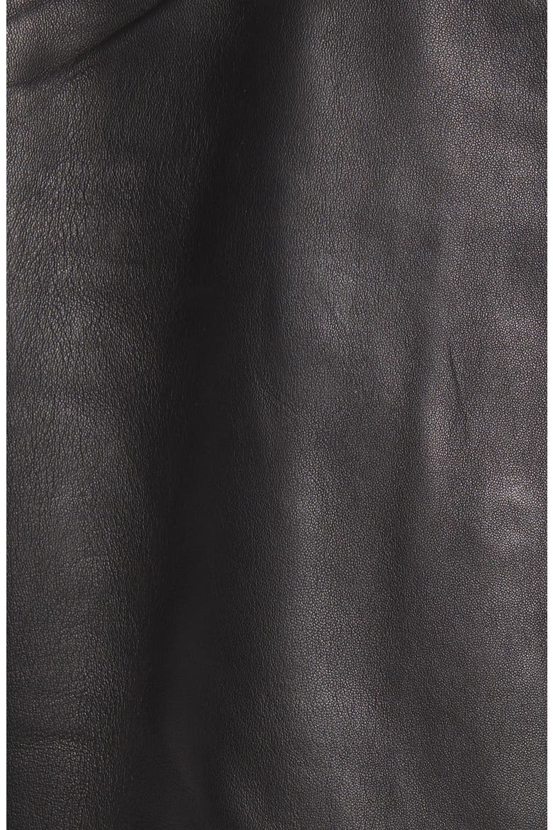 Men's Leather Shirt Jacket, Alternate, color, BLACK