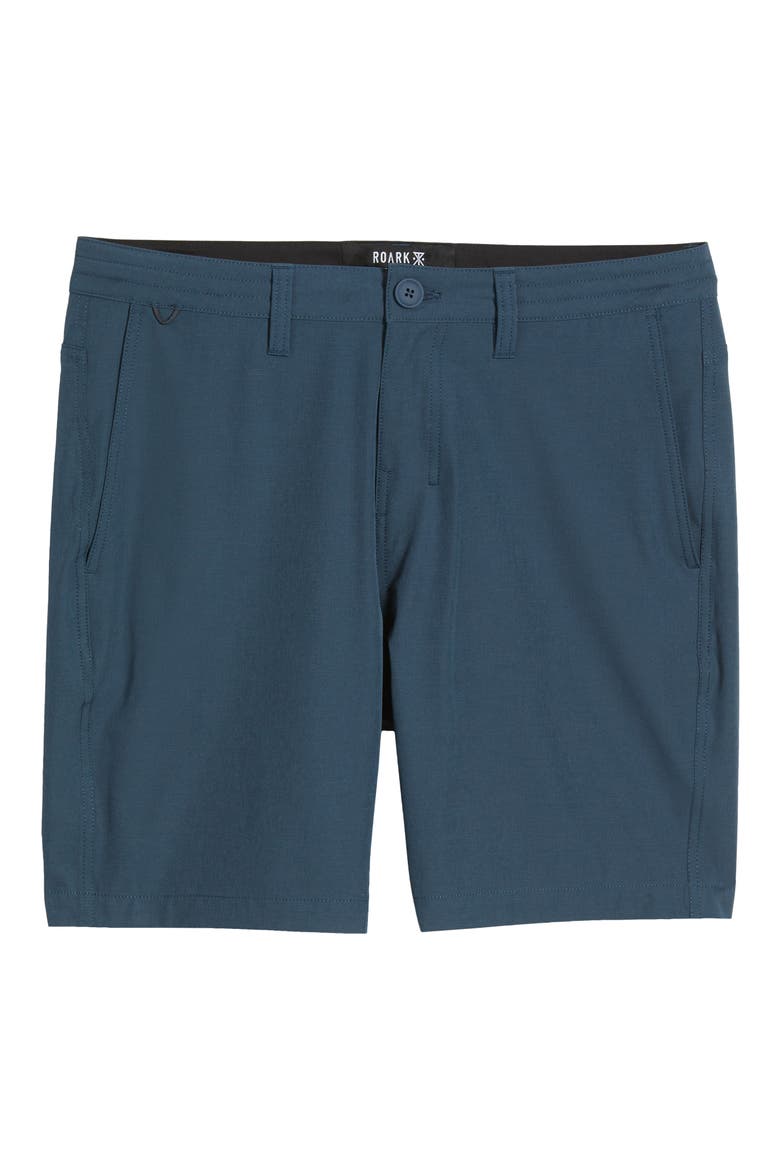 Hytide Flat Front Hybrid Performance Shorts, Alternate, color, NAVY