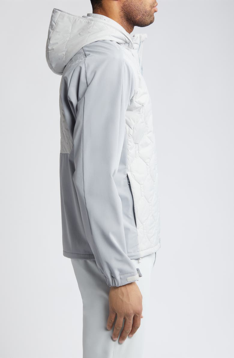 Peter Millar Rush Water Resistant Mixed Media Jacket with Removable Hood, Alternate, color, 