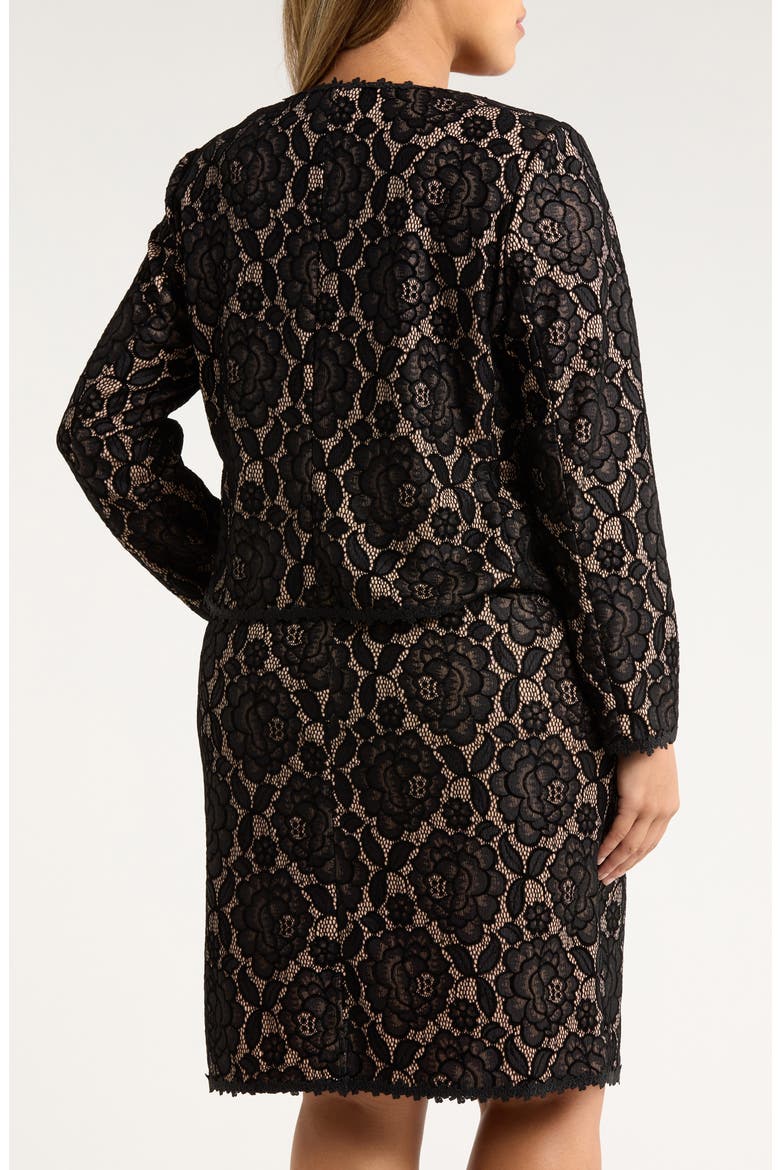 Bonded Lace Jacket, Alternate, color, BLACK NUDE