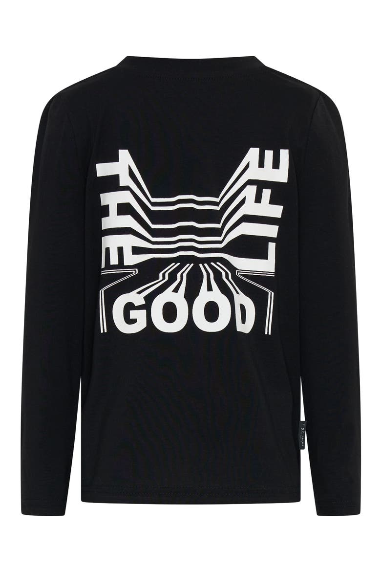 Kids' The Good Life Long Sleeve Graphic T-Shirt, Alternate, color, BLACK