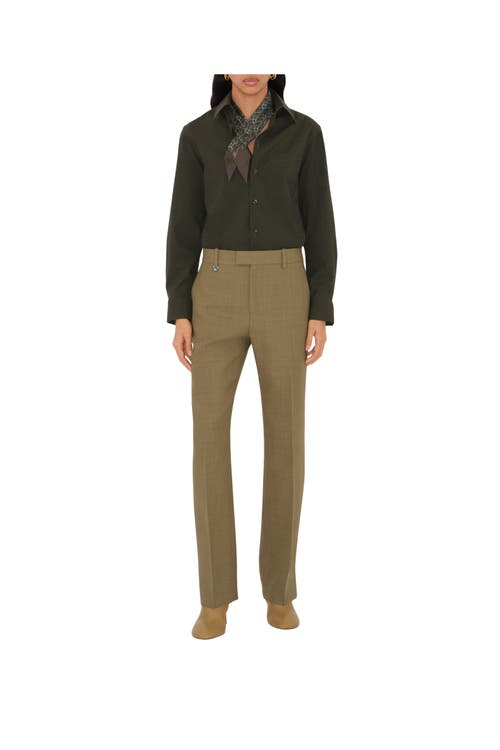 Shop Burberry Skinny B Charm Silk Scarf In Juniper