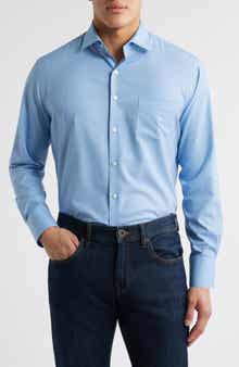Peter Millar Triad Geometric Print Performance Poplin Button-Up Shirt