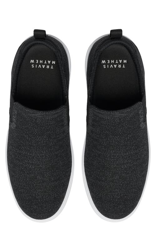Travismathew The Modern Knit Slip-on Sneaker In Heather Black