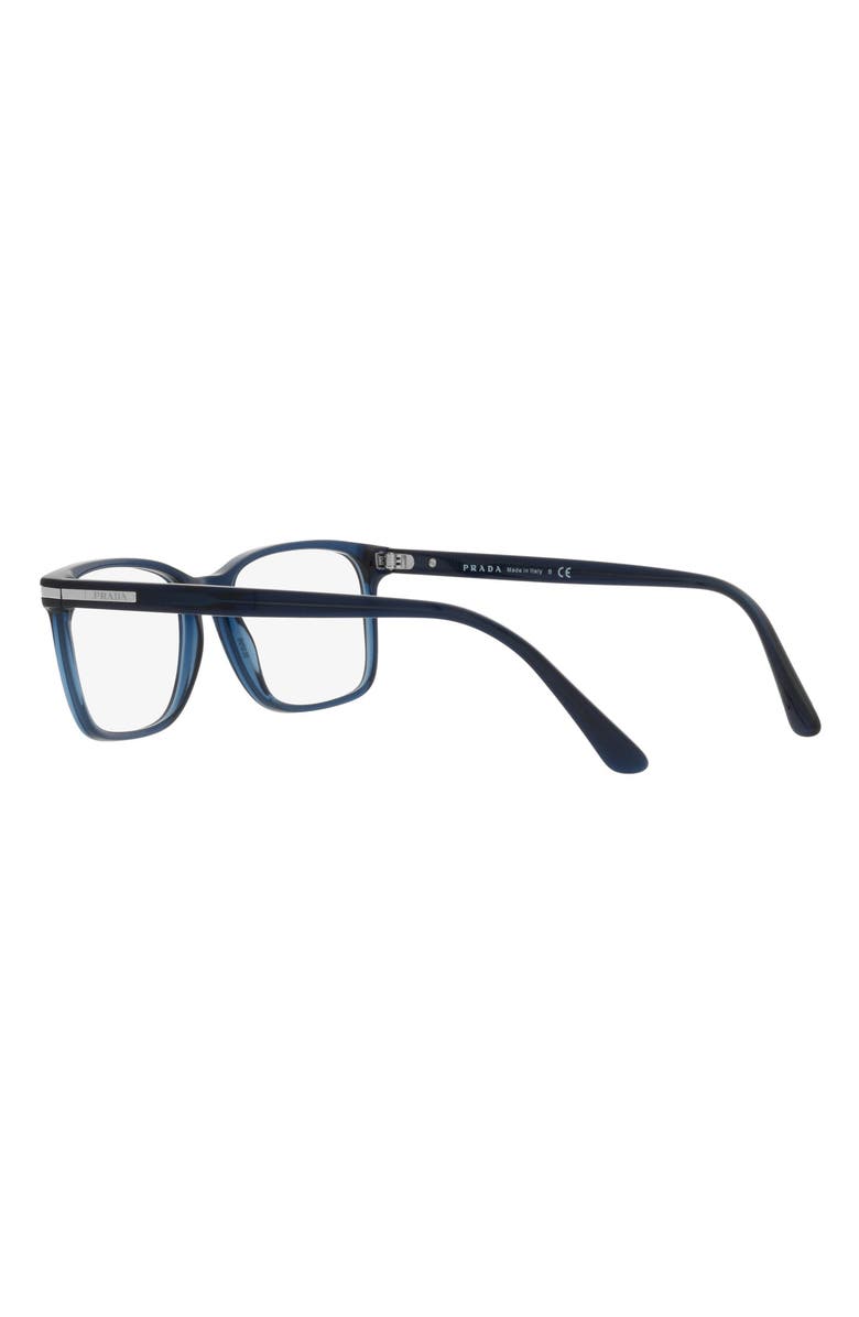 Prada 56mm Rectangular Optical Glasses, Alternate, color, Crystal