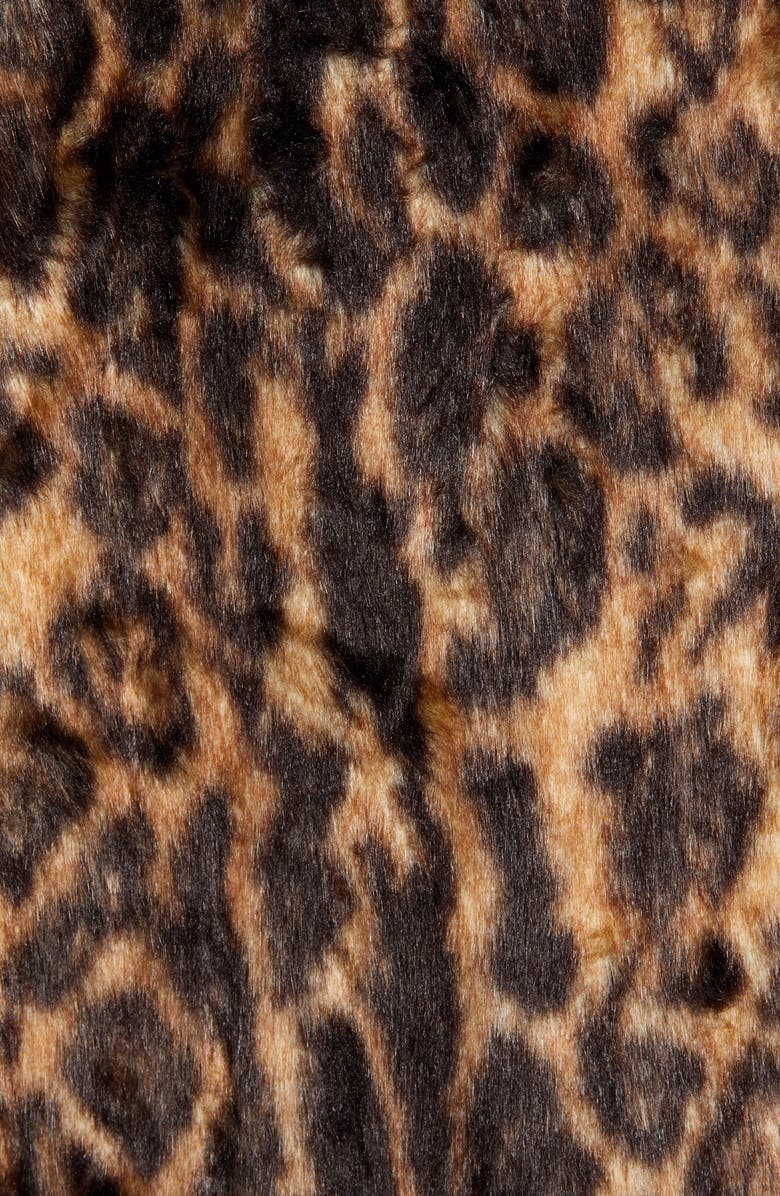 Rachel Parcell Faux Leopard Fur Coat, Alternate, color, 