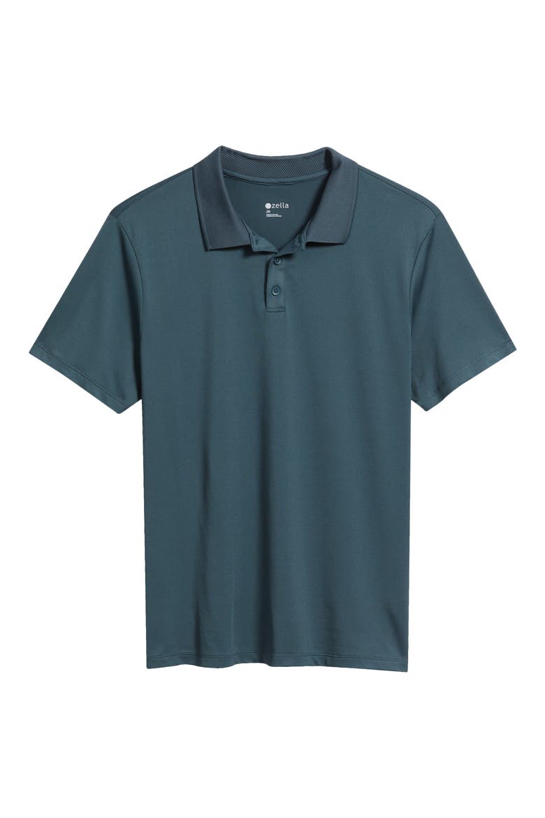Textured Golf Polo, Alternate, color, BLUE SLATE
