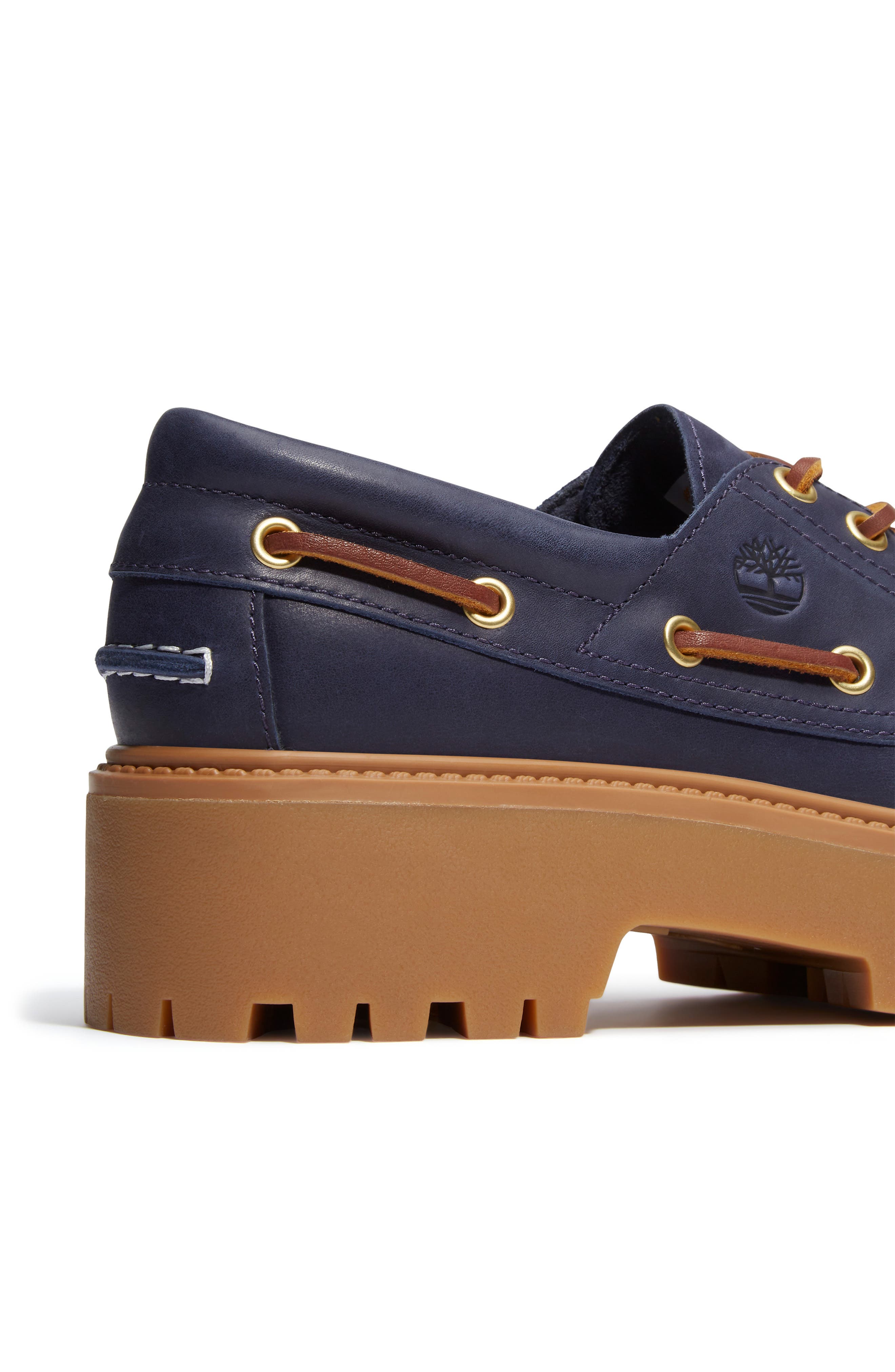 Timberland Stone Street Platform Boat Shoe, Alternate, color, Dark Blue Full Grain
