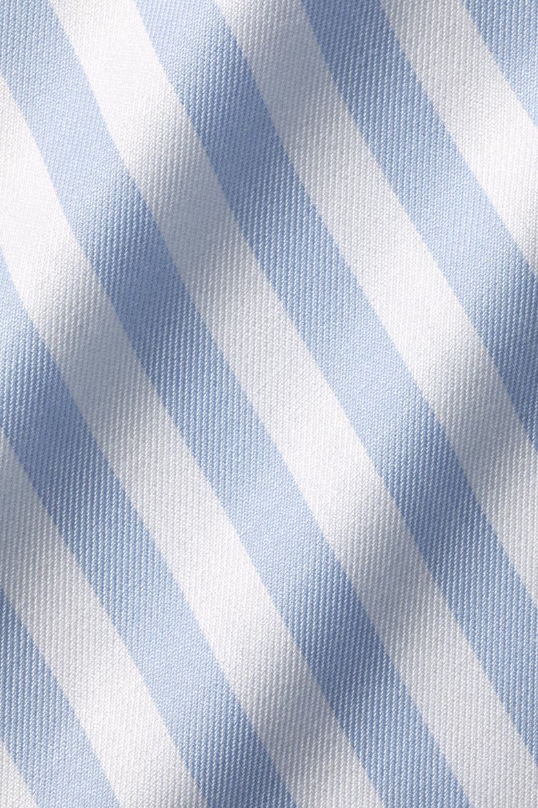 Wide Stripe Non-Iron Twill Cutaway Slim Fit Shirt Single Cuff, Alternate, color, Sky Blue