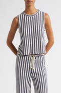Veronica Beard Dravin Stripe Crochet Cotton Tank