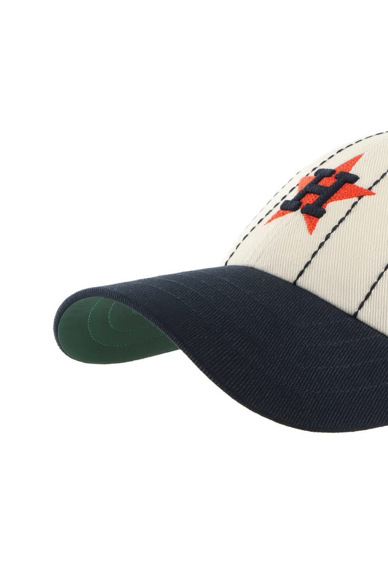 Men's '47 x Rawlings Natural/Navy Houston Astros Pinstripe Clean Up Adjustable Hat, Alternate, color, Natural