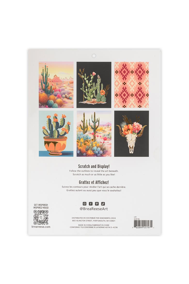 Scratch Art Paper Pad Cactus, Alternate, color, Multicolored