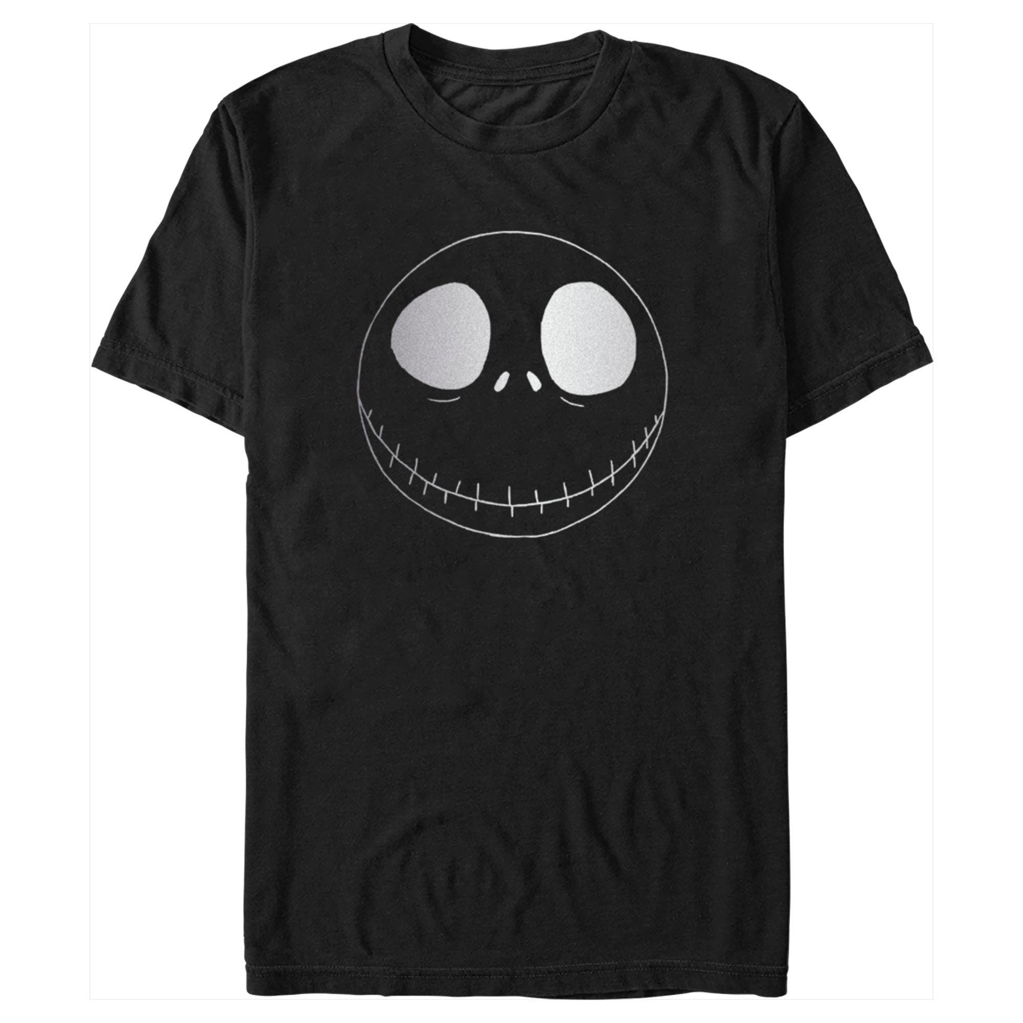 Men's The Nightmare Before Christmas Minimalist Jack Face  Graphic T-Shirt in Black 