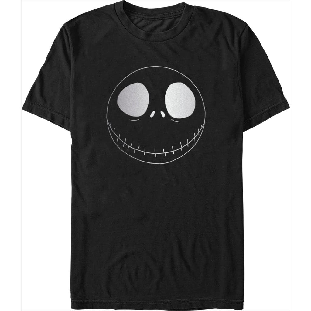 Men's The Nightmare Before Christmas Minimalist Jack Face  Graphic T-Shirt in Black  product