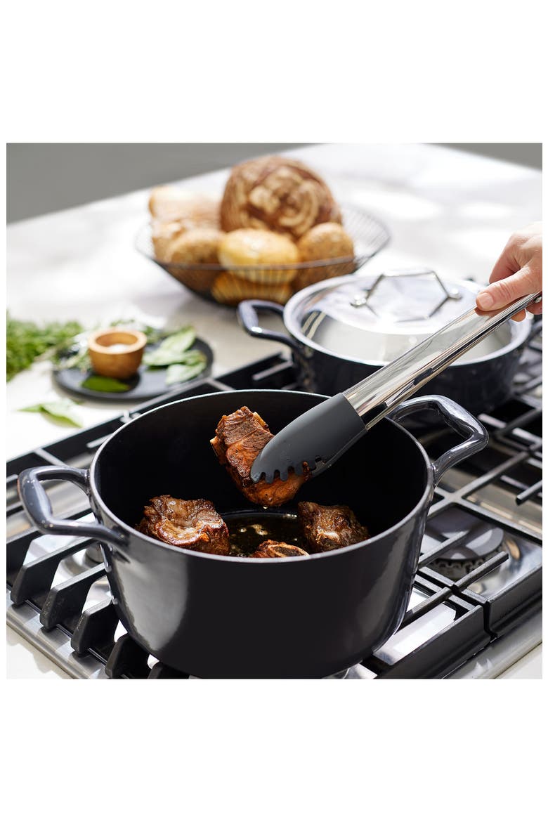 6-Quart Enameled Cast Iron Dutch Oven, Alternate, color, BLACK