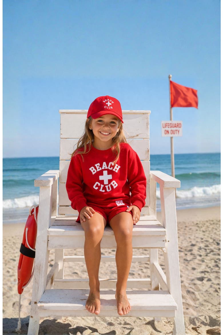 Beach Club Sweatshirt, Alternate, color, Red