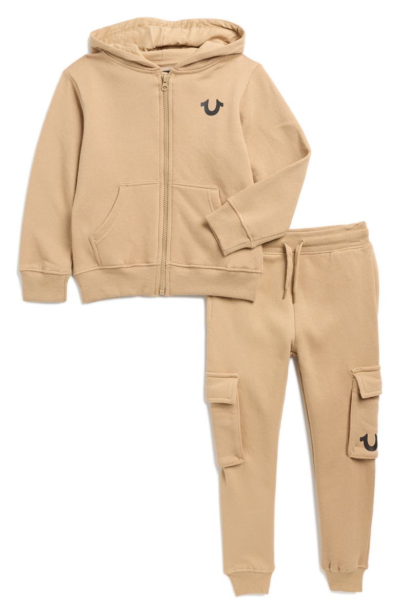 True Religion Kids' Fleece Zip Hoodie & Joggers Set, Main, color, Trvet